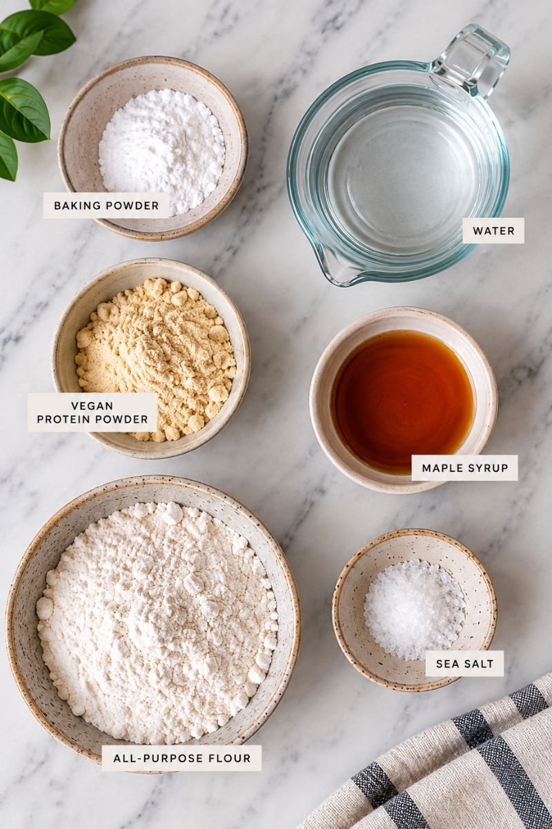 Six ingredients for vegan protein pancakes without banana