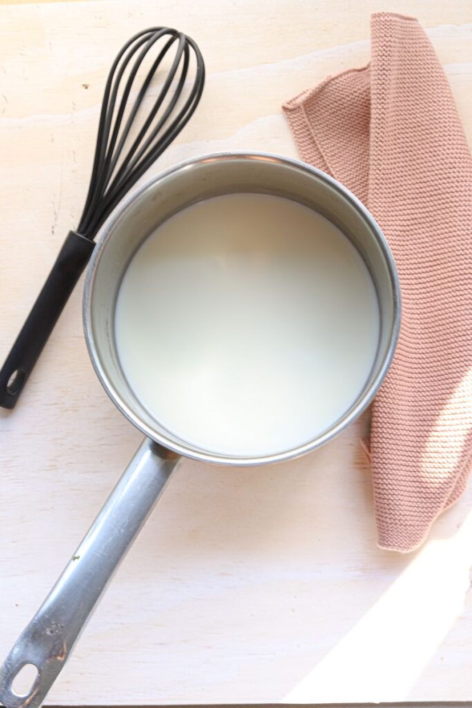 Step 1. Warm the milk 