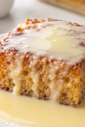 Malva pudding with custard.