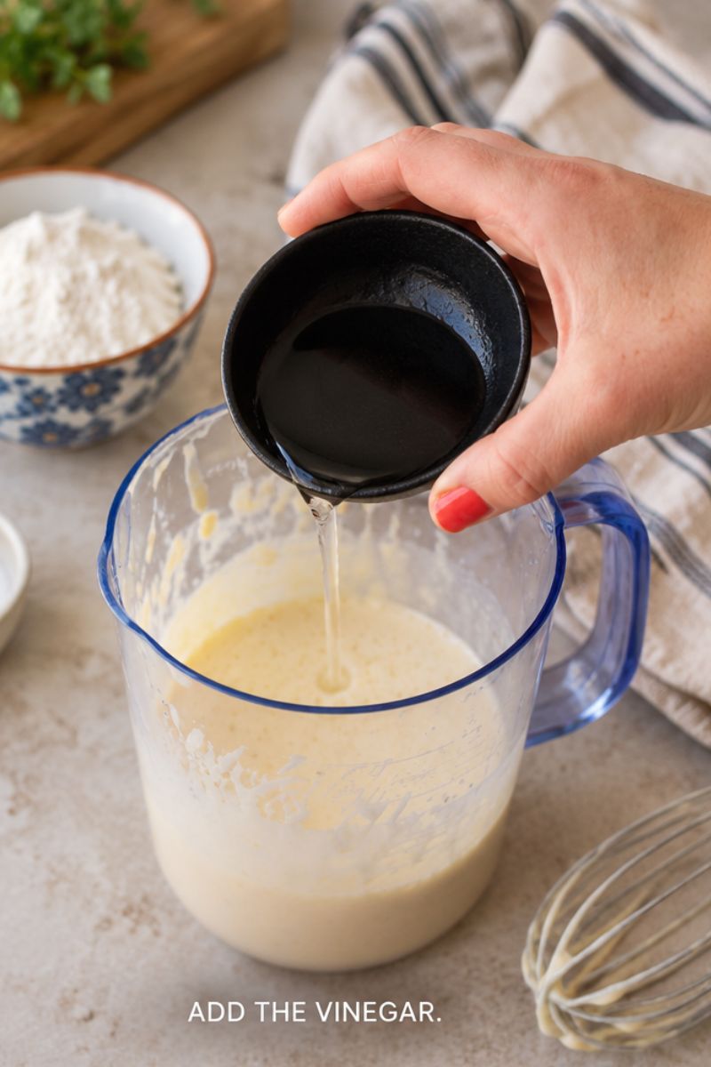 Add the vinegar.
