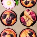 Banana blackberry oatmeal muffins made without oil.