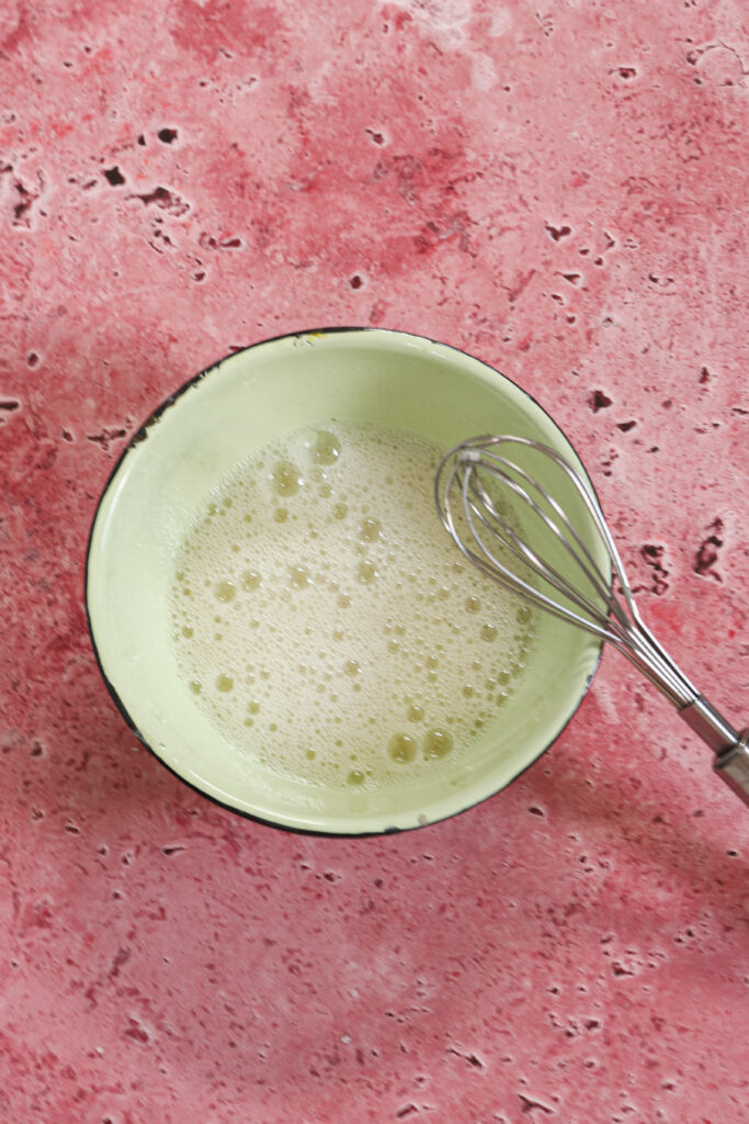 whip the eggs until a little foamy.
