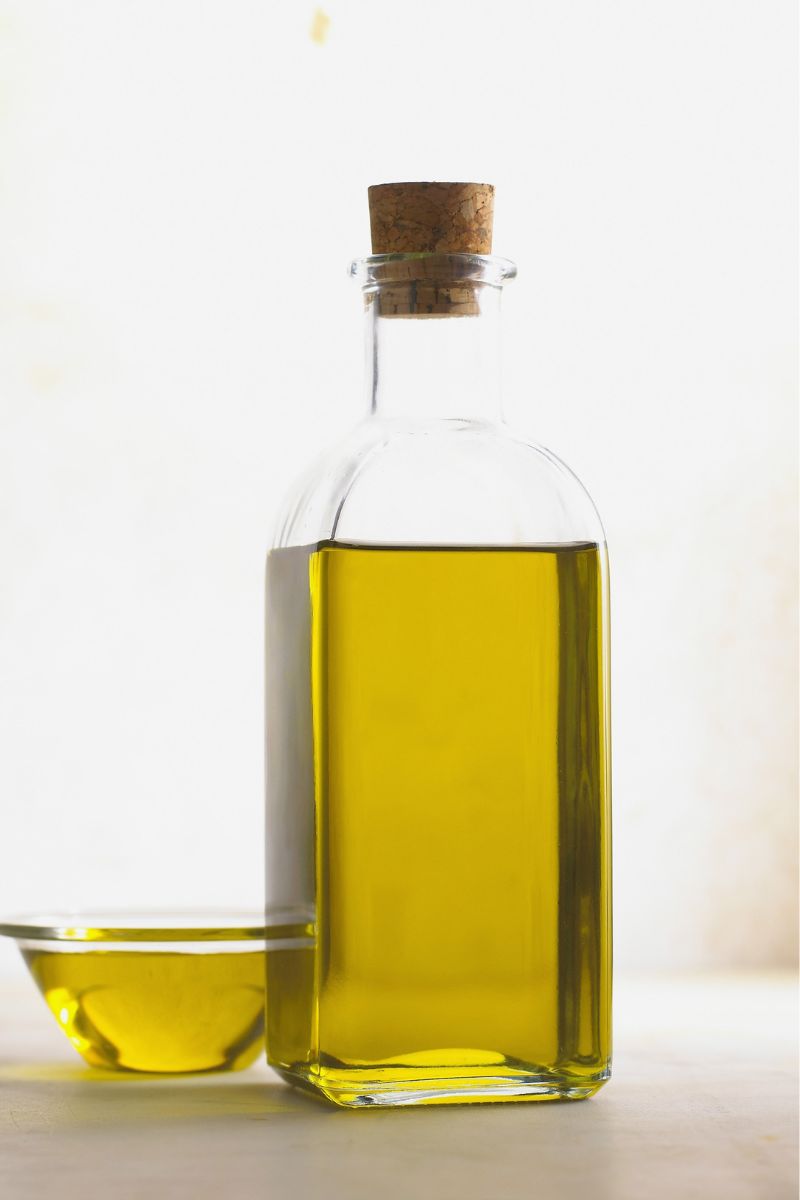 A jar of sunflower oil.