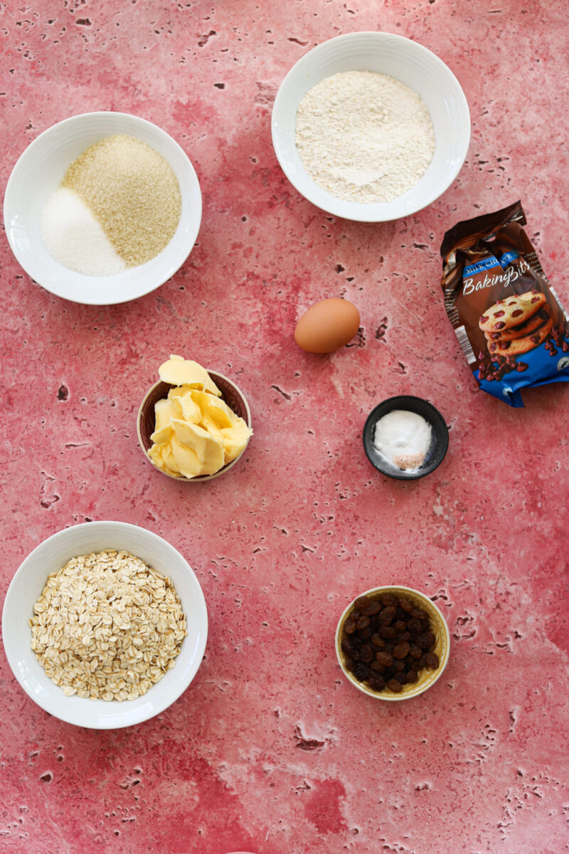 Ingredient list for the cookies. 