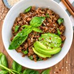 A bowl of Asian ground beef.