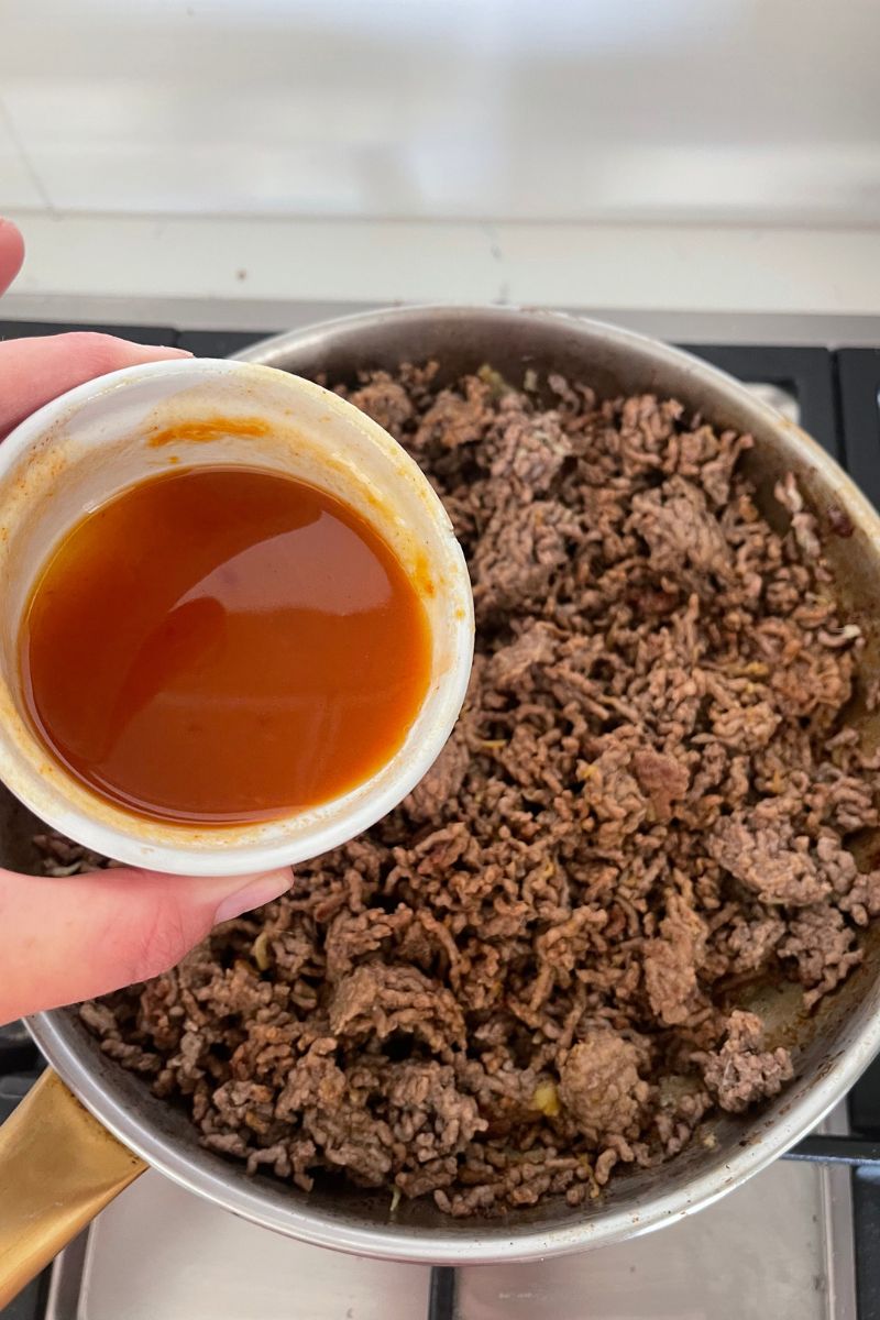 Add the sauce. 