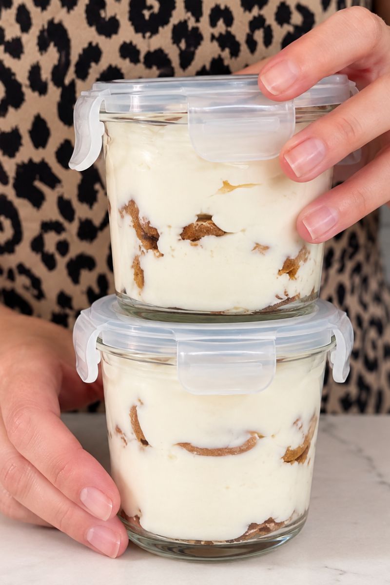 2 ingredient yogurt cheesecake with creamy Greek yogurt, Biscoff cookies and chocolate.