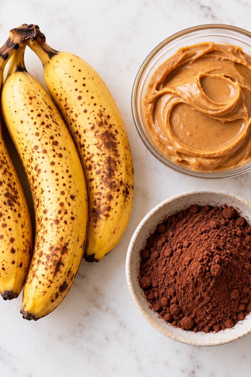 Banana brownies ingredient list. 