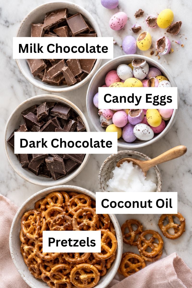 Chocolate bark ingredients list.