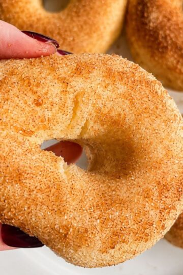 High protein donuts with cinnamon and sugar.